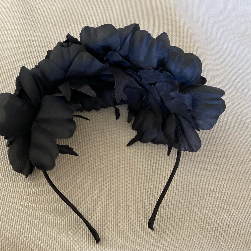 Urban Outfitters Black Flower Headband